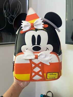 Loungefly Minnie Mouse Candy Corn Mini Backpack - Black/Orange/White/Yellow